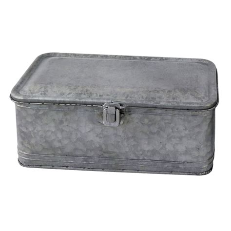 large galvanized metal box with lid|galvanized metal box 13x7.